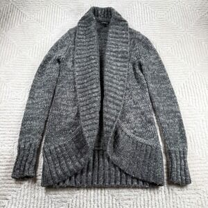 Express Cardigan Womens S Grey Wool Cashmere Shawl Collar Academia Quiet Luxury
